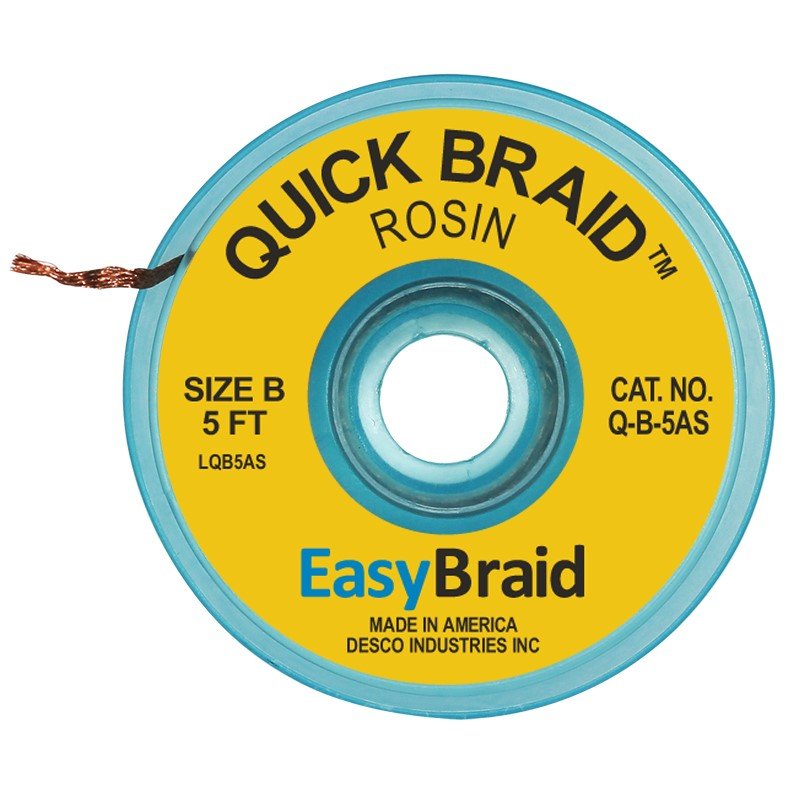 Easy Braid Q - B - 5AS Quick Braid .050", Anti - static, 5' Spool - KEM - TRON INC.