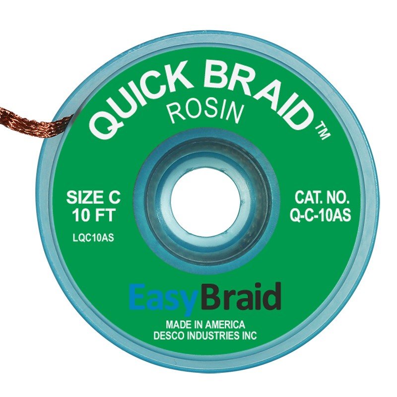 Easy Braid Q - C - 10AS Quick Braid .075", Anti - static, 10' Spool - KEM - TRON INC.