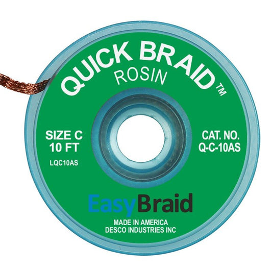 Easy Braid Q - C - 10AS Quick Braid .075", Anti - static, 10' Spool - KEM - TRON INC.
