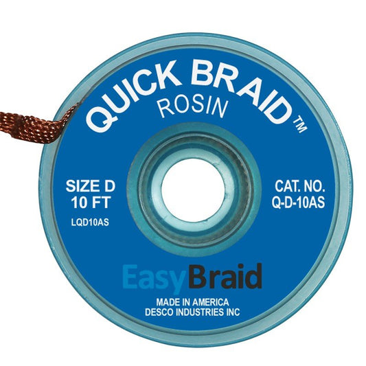 Easy Braid Q - D - 10AS Quick Braid .100", Anti - static, 10' Spool - KEM - TRON INC.