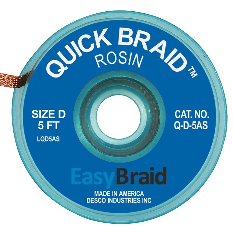 Easy Braid Q - D - 5AS Quick Braid .100", Anti - static, 5' Spool - KEM - TRON INC.