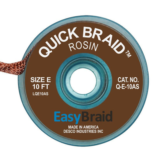 Easy Braid Q - E - 10AS Quick Braid .125", Anti - static, 10' Spool - KEM - TRON INC.