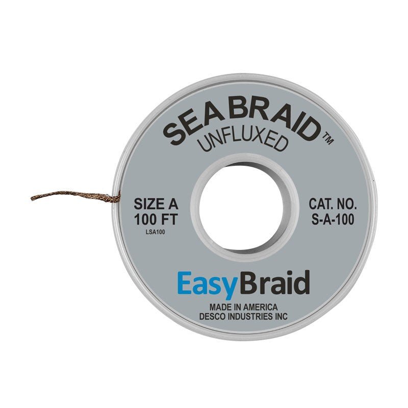 Easy Braid S - A - 100 Sea Braid .025", Unfluxed, 100' Spool - KEM - TRON INC.