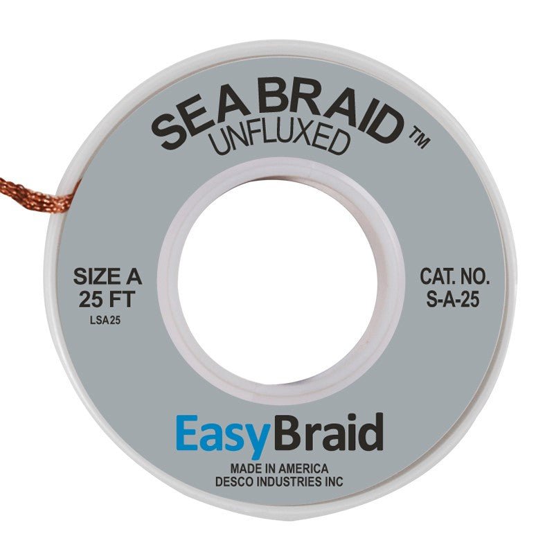 Easy Braid S - A - 25 Sea Braid .025", Unfluxed, 25' Spool - KEM - TRON INC.