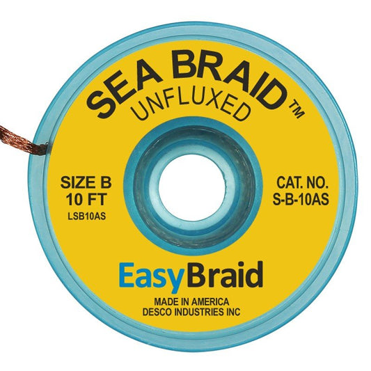 Easy Braid S - B - 10AS Sea Braid .050", Anti - static, Unfluxed, 10' Spool - KEM - TRON INC.