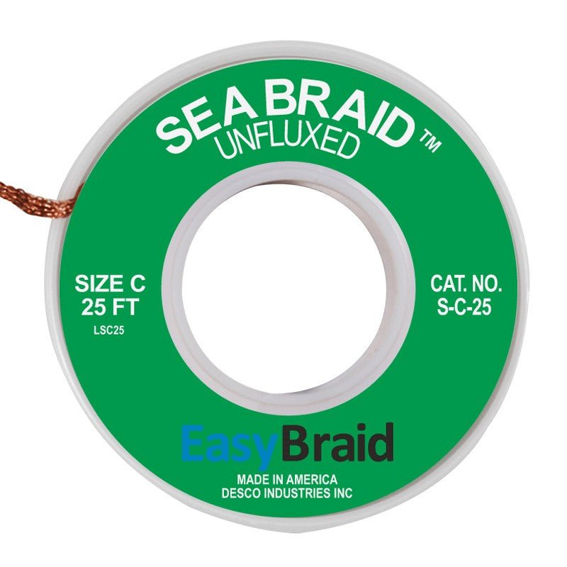 Easy Braid S - C - 25 Sea Braid .075", Unfluxed, 25' Spool - KEM - TRON INC.