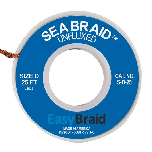 Easy Braid S - D - 25 Sea Braid .100", Unfluxed, 25' Spool - KEM - TRON INC.