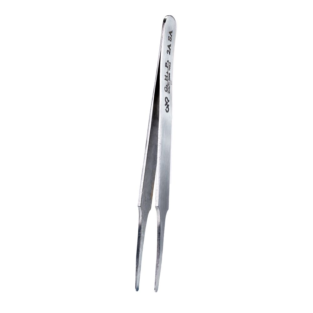 Hakko 2A - SA Flat Rounded Tweezers - KEM - TRON INC.