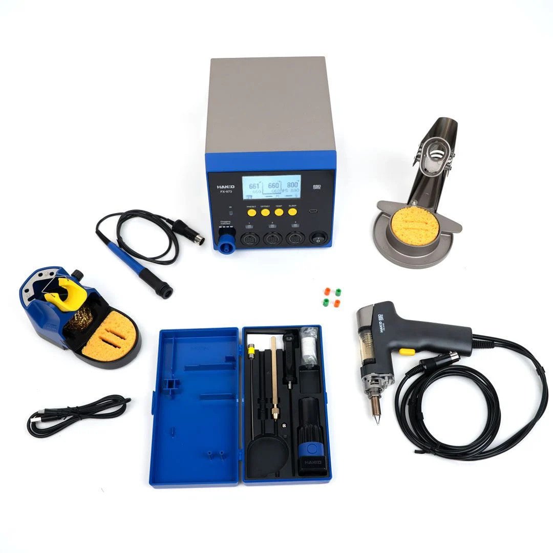 Hakko FX973 - 010 FX - 973 3 - Port Rework Station w/ Gun Style Handpiece - KEM - TRON INC.