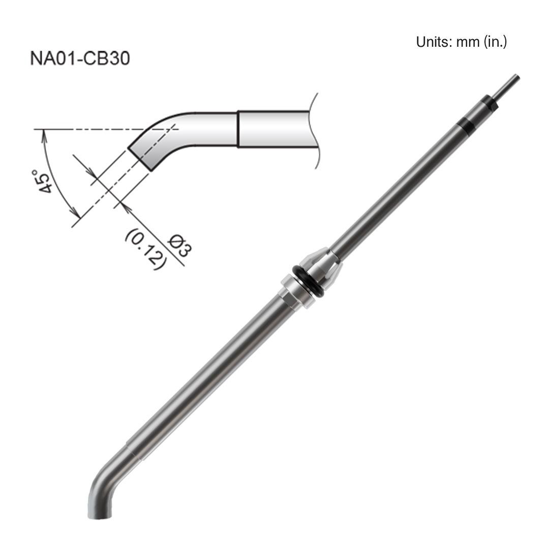 Hakko NA01 - CB30 3.0mm Bent Nozzle - KEM - TRON INC.