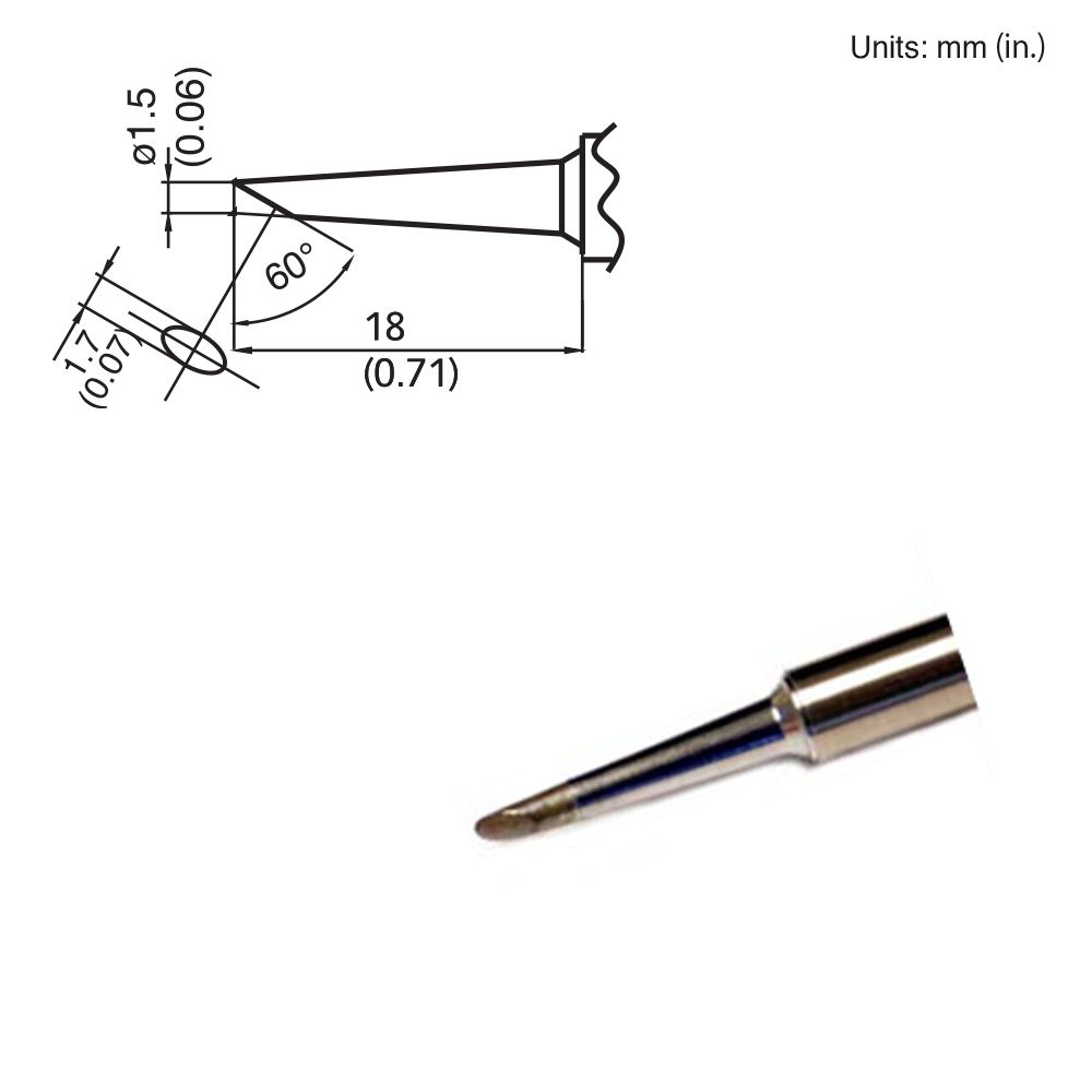 Hakko T15 - BC15 Bevel Tip - KEM - TRON INC.