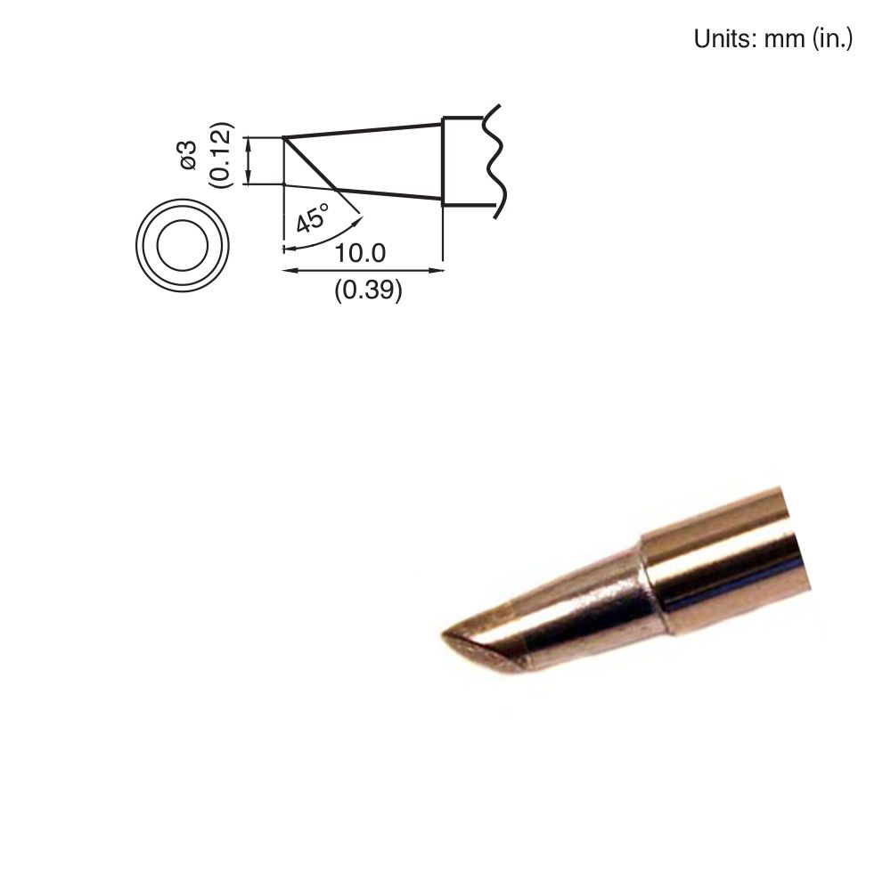 Hakko T15 - BC3 Bevel Tip - KEM - TRON INC.