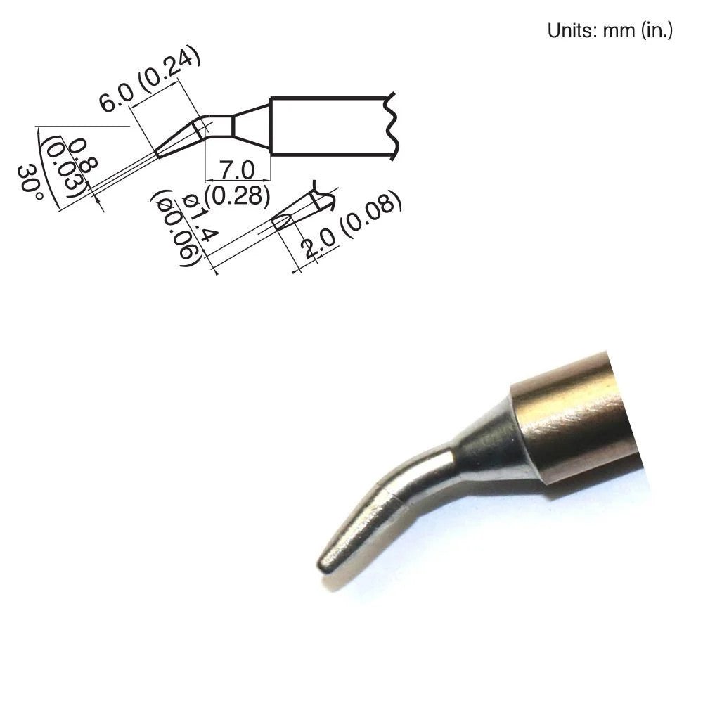 Hakko T15 - JD14 Bent Chisel Tip - KEM - TRON INC.