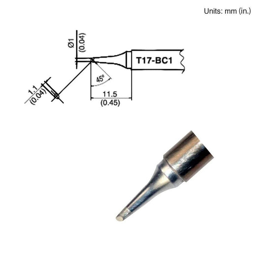 Hakko T17 - BC1 Bevel Tip - KEM - TRON INC.
