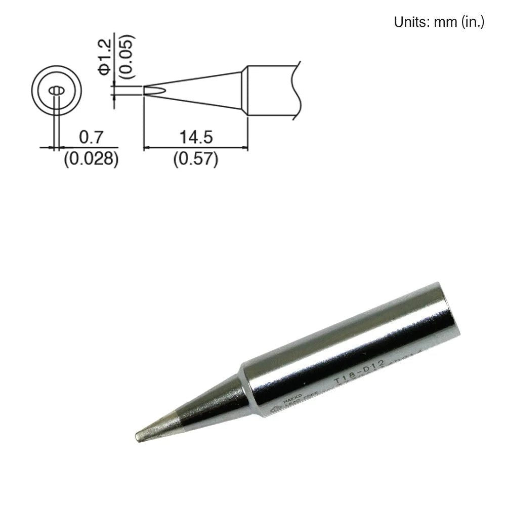 Hakko T18 - D12 Chisel Tip - KEM - TRON INC.