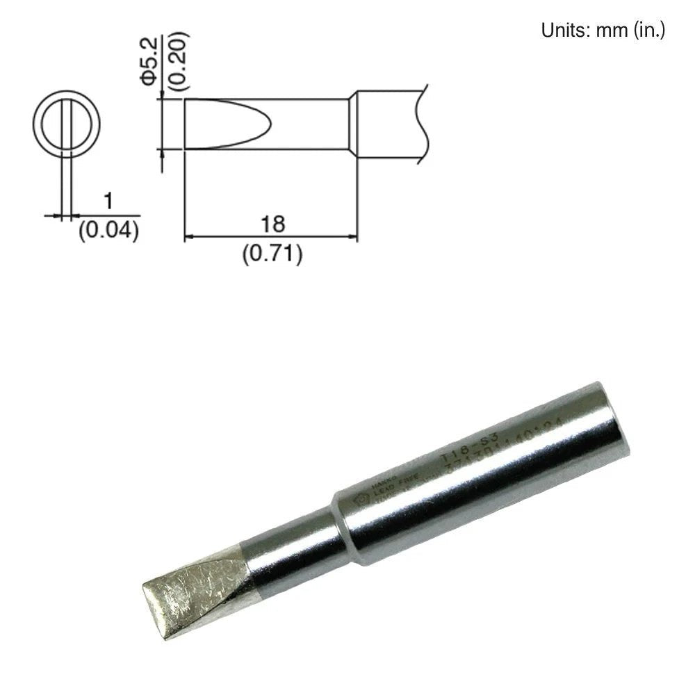 Hakko T18 - S3 Chisel Tip - KEM - TRON INC.