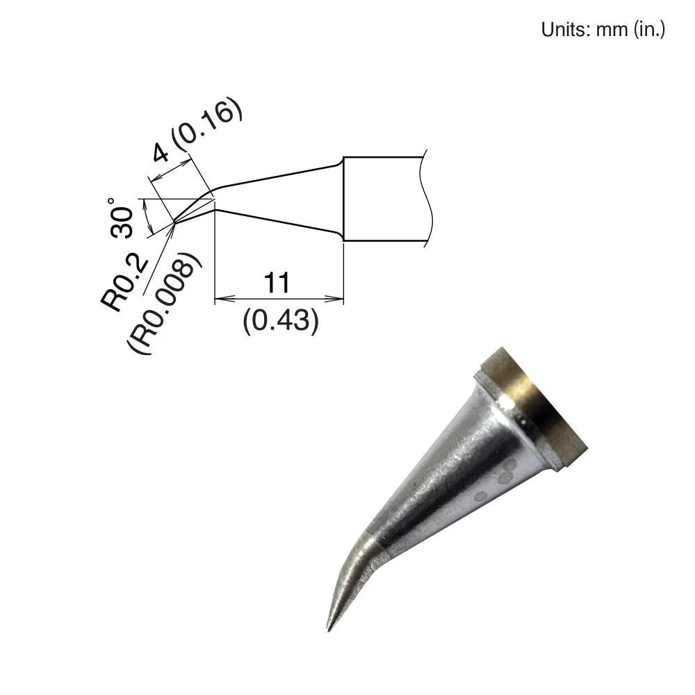 Hakko T22 - J02 Angled Tip - KEM - TRON INC.