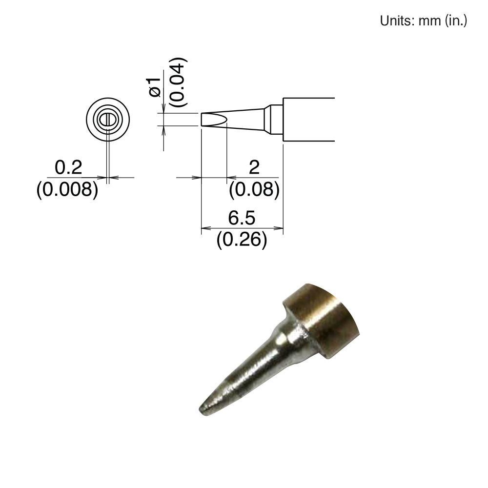 Hakko T30 - D1 Micro Chisel Tip - KEM - TRON INC.