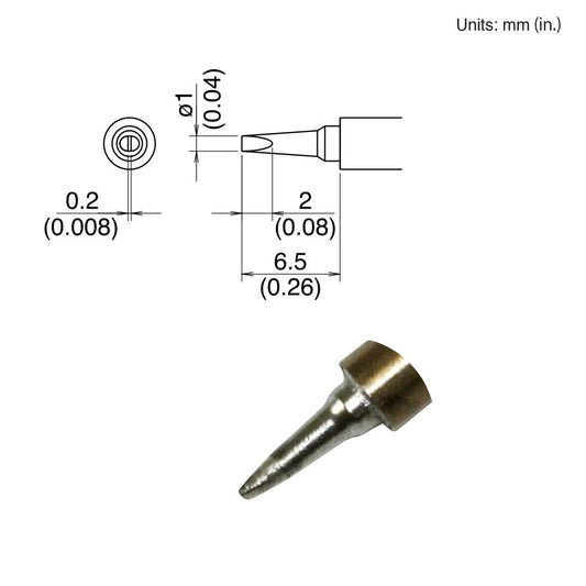 Hakko T30 - D1 Micro Chisel Tip - KEM - TRON INC.