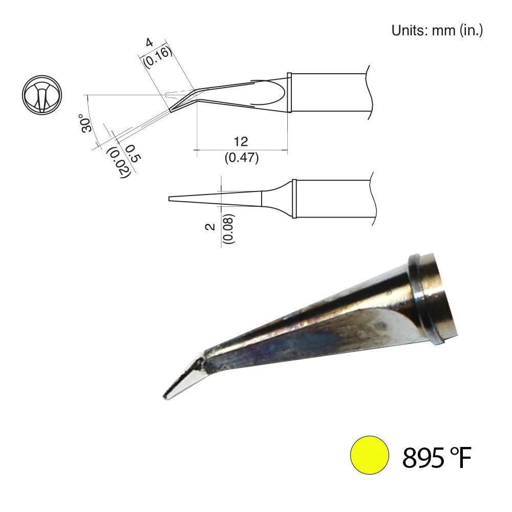 Hakko T31 - 001601 Bent Tip, 895°F / 480°C - KEM - TRON INC.