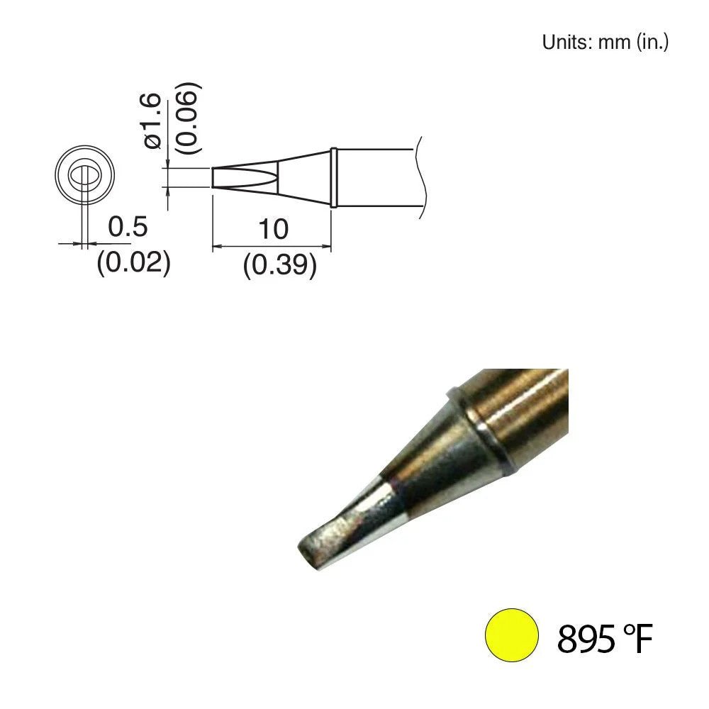 Hakko T31 - 00D16 Chisel Tip, 895°F / 480°C - KEM - TRON INC.