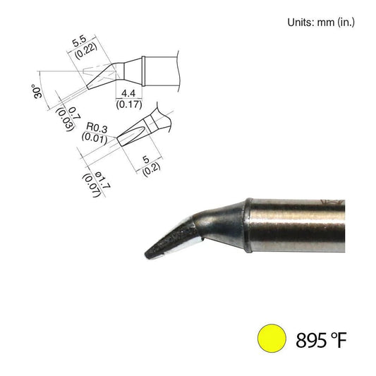 Hakko T31 - 00JD17 Bent Chisel Tip, 895°F / 480°C - KEM - TRON INC.