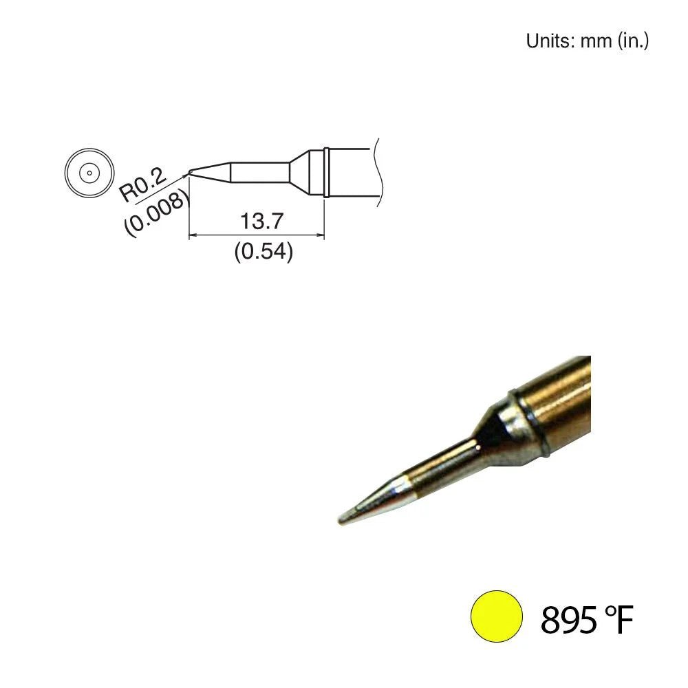 Hakko T31 - 00SBL Conical Tip, 895°F / 480°C - KEM - TRON INC.