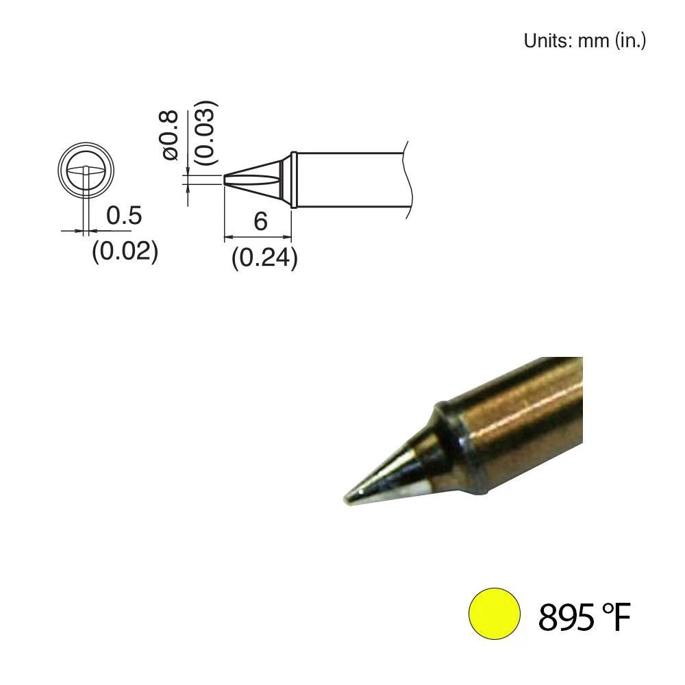 Hakko T31 - 00WD08 Chisel Tip, 895°F / 480°C - KEM - TRON INC.