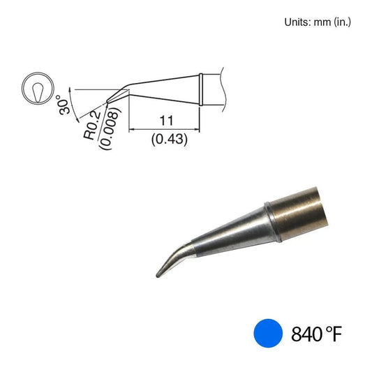 Hakko T31 - 01J02 Angled Tip, 840°F / 450°C - KEM - TRON INC.