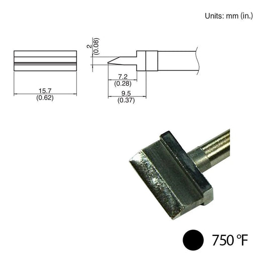 Hakko T31 - 021402 Spatula Blade Tip, 750°F / 400°C - KEM - TRON INC.