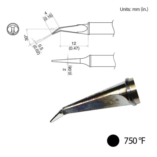 Hakko T31 - 021601 Bent Tip, 750°F / 400°C - KEM - TRON INC.