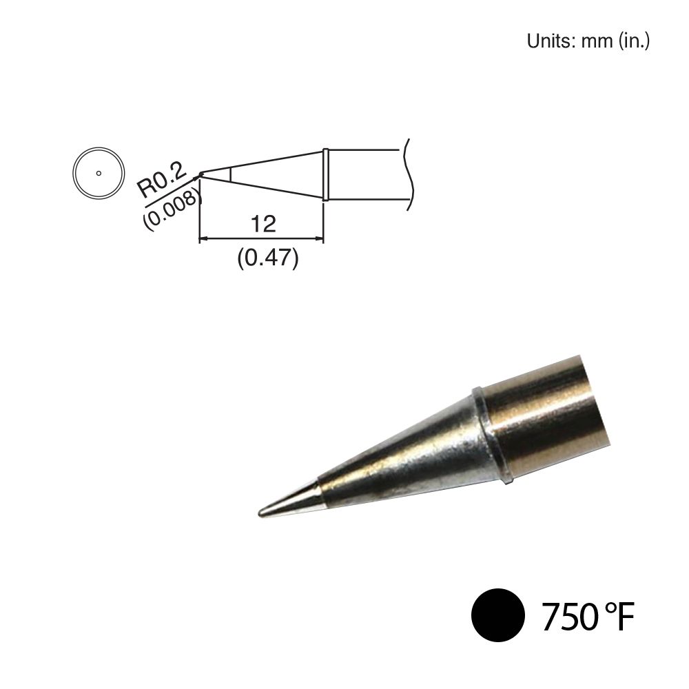 Hakko T31 - 02BL Conical Tip, 750°F / 400°C - KEM - TRON INC.
