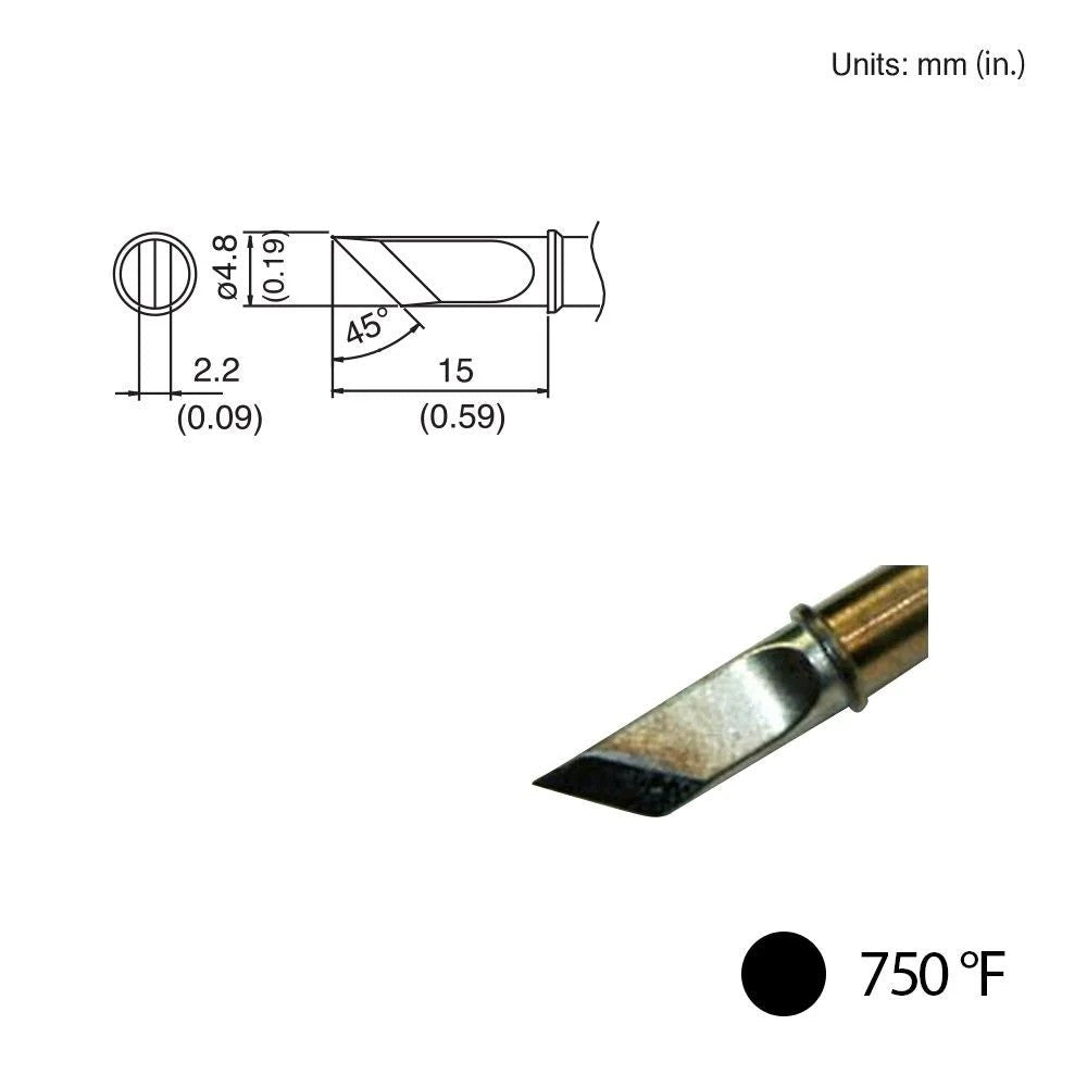Hakko T31 - 02KU Knife Tip, 750°F / 400°C - KEM - TRON INC.