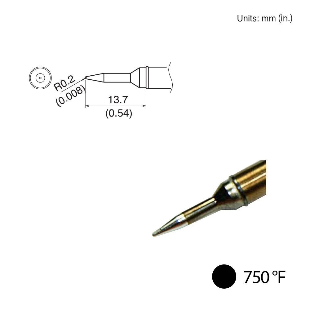 Hakko T31 - 02SBL Conical Tip, 750°F / 400°C - KEM - TRON INC.