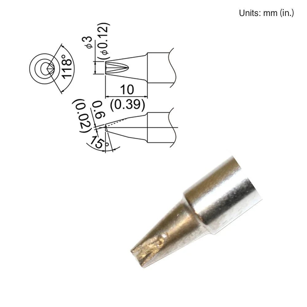 Hakko T33 - SS1610 Slim Bevel V - Groove Tip - KEM - TRON INC.