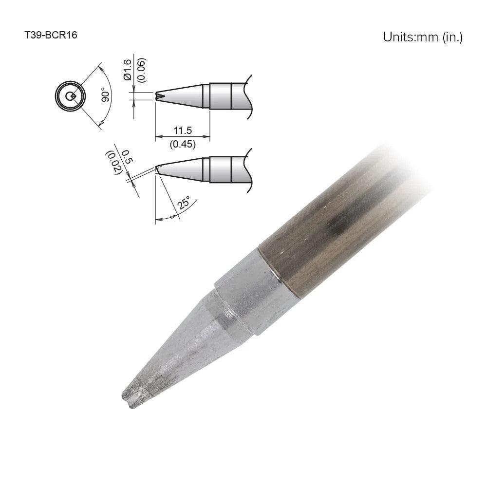 Hakko T39 - BCR16 Bevel V - Groove Tip - KEM - TRON INC.