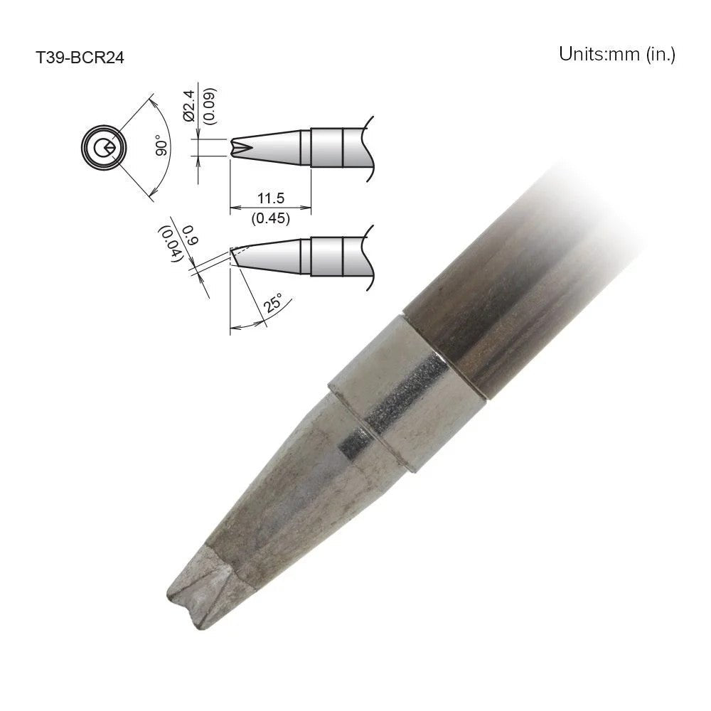 Hakko T39 - BCR24 Bevel V - Groove Tip - KEM - TRON INC.