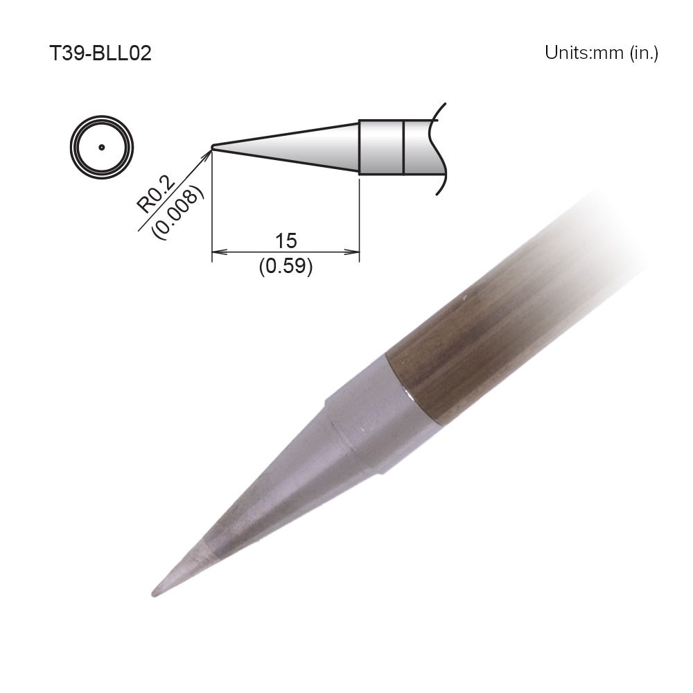 Hakko T39 - BS02 T39 - BLL02 Conical Tip - KEM - TRON INC.