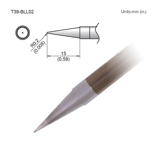 Hakko T39 - BS02 T39 - BLL02 Conical Tip - KEM - TRON INC.