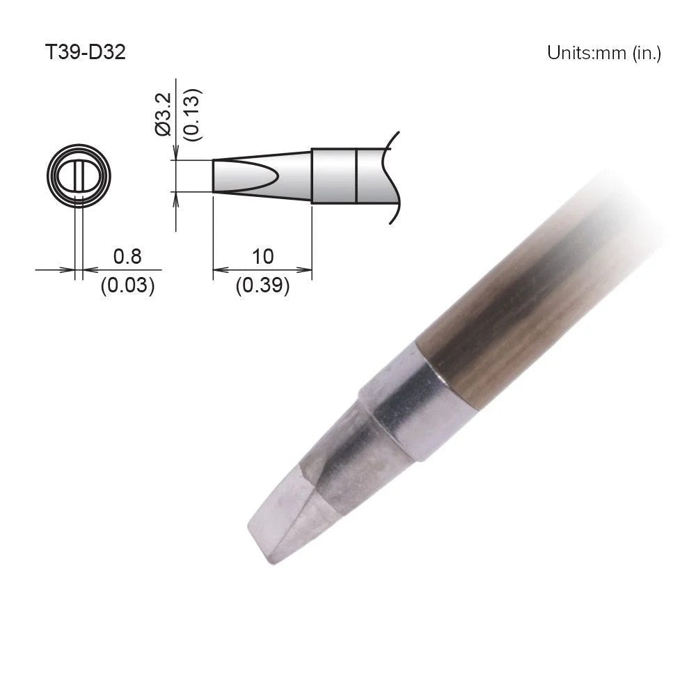 Hakko T39 - D32 Chisel Tip - KEM - TRON INC.