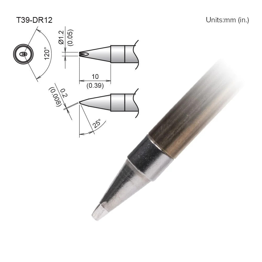 Hakko T39 - DR12 Chisel V - Groove Tip - KEM - TRON INC.