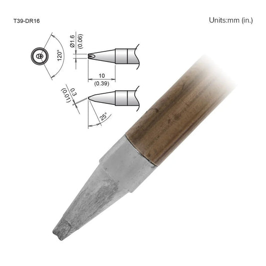 Hakko T39 - DR16 Chisel V - Groove Tip - KEM - TRON INC.