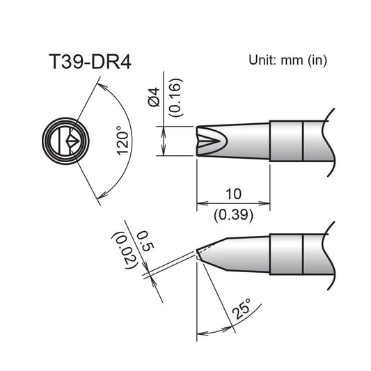 Hakko T39 - DR4 Chisel V - Groove Tip - KEM - TRON INC.