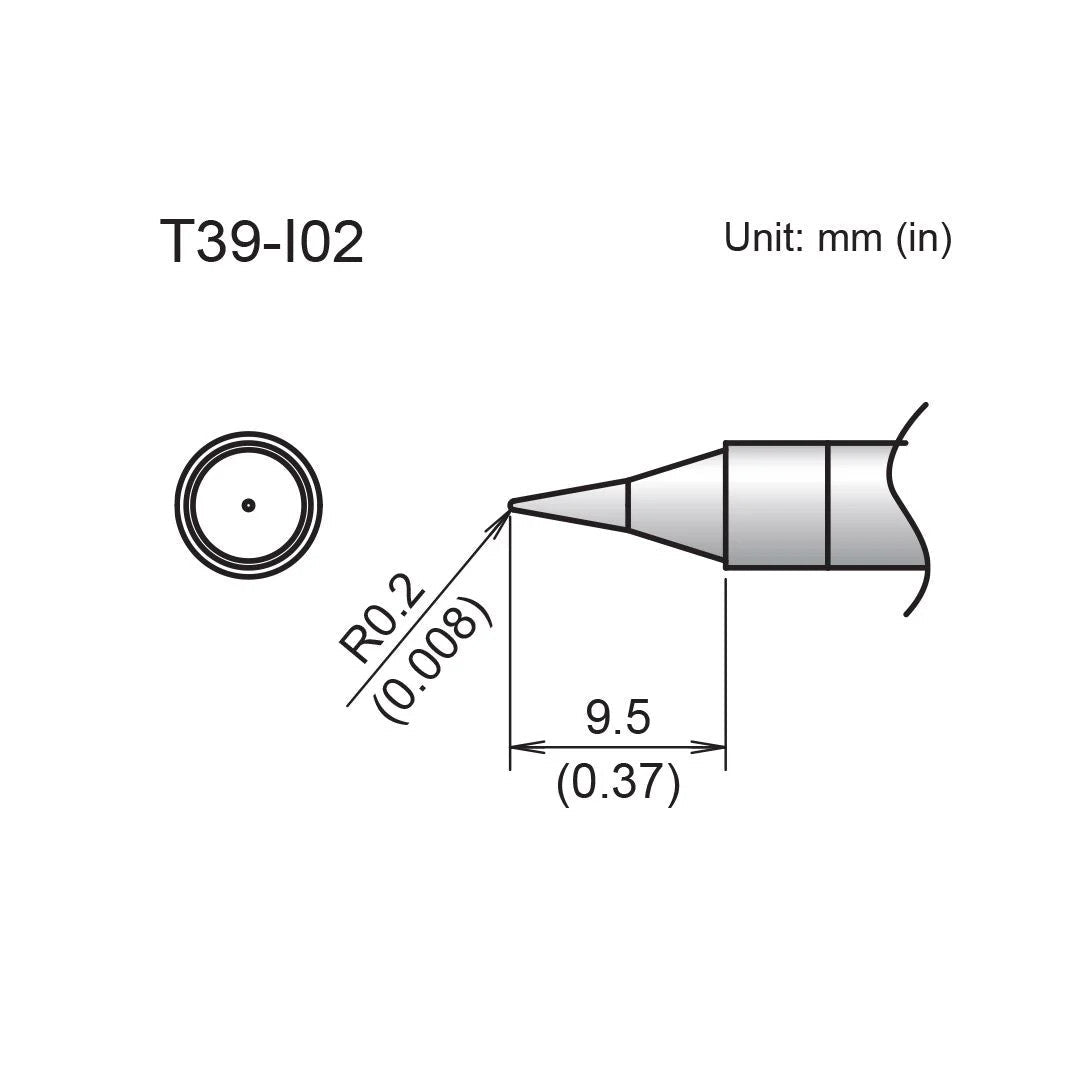 Hakko T39 - I02 Conical Tip - KEM - TRON INC.