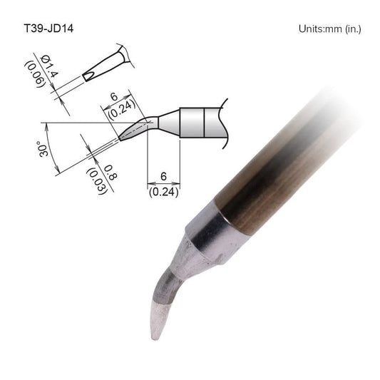 Hakko T39 - JD14 Bent Chisel Tip - KEM - TRON INC.