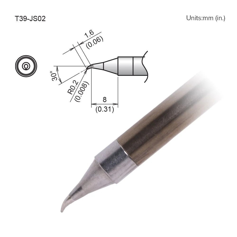 Hakko T39 - JS02 Bent Tip - KEM - TRON INC.