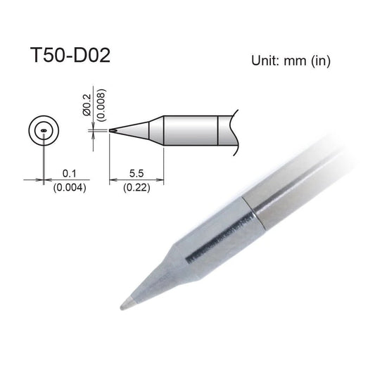 Hakko T50 - D02 Micro Chisel Tip - KEM - TRON INC.