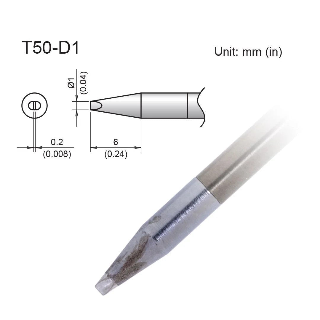 Hakko T50 - D1 Micro Chisel Tip - KEM - TRON INC.