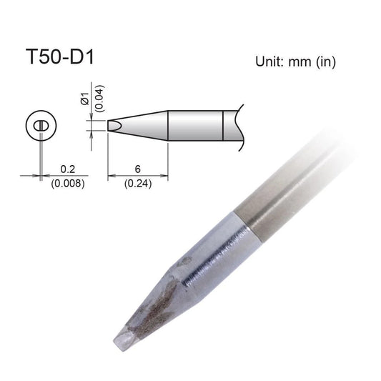 Hakko T50 - D1 Micro Chisel Tip - KEM - TRON INC.