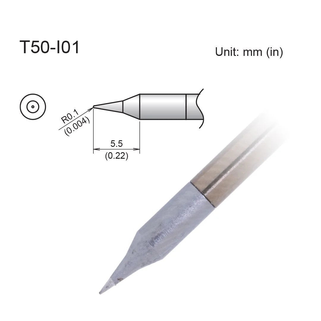 Hakko T50 - I01 Micro Conical Tip - KEM - TRON INC.